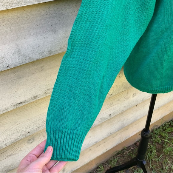 Vintage 90s Solid Print Micro Button Down Long Sleeve Mock Neck Cardigan Sweater - Picture 12 of 16